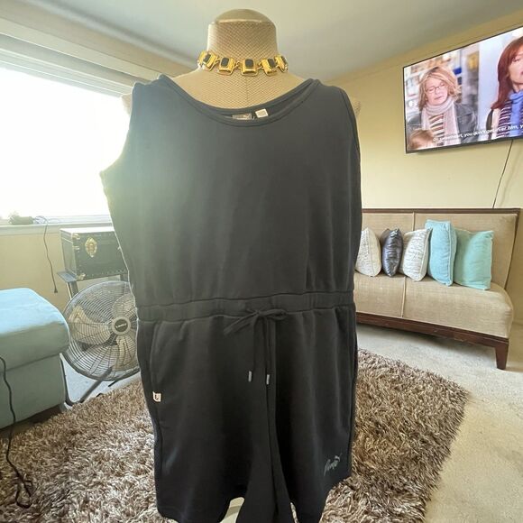 PUMA Women's In Drawstring Romper Navy Blue Size Large Athletic Casual Sporty - Picture 3 of 16